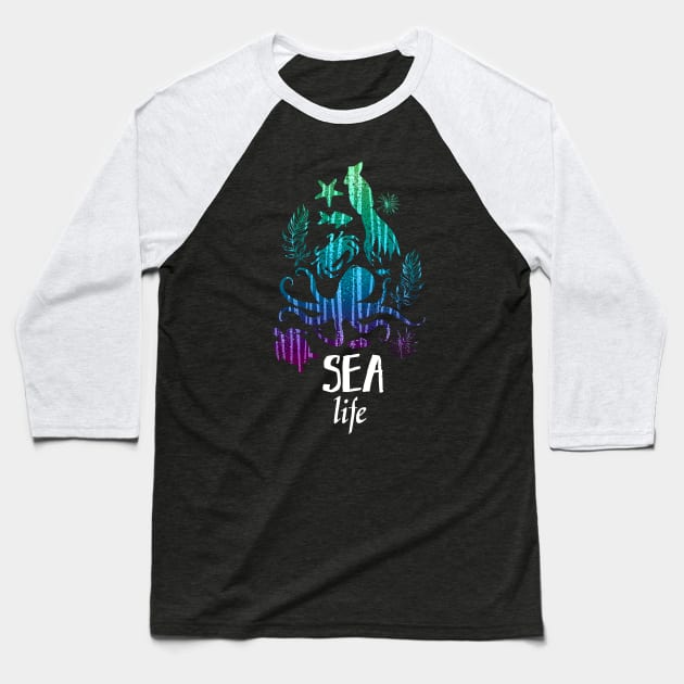 Sea life Baseball T-Shirt by Frajtgorski